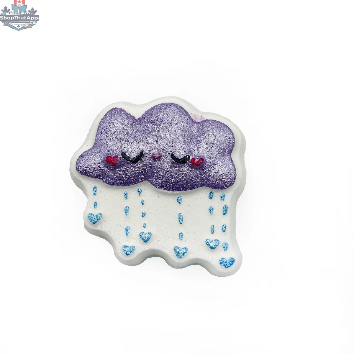 Raincloud bath and body decor with face, whimsical cloud design, perfect for playful bathroom or home accents by The Bomb Bar Canada.
