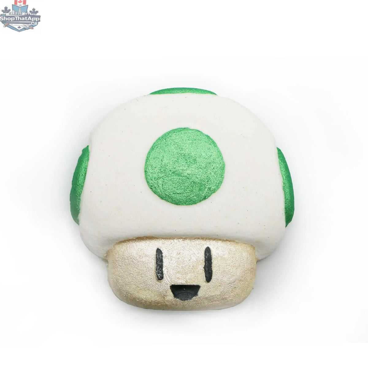Mystic Shroom Mushroom Bath Bomb by The Bomb Bar Canada, green-colored bath bomb designed for enhanced wellness and relaxation.