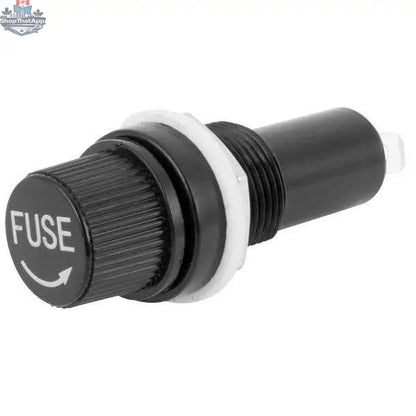 Fuse holder part for cotton candy machines and hot dog rollers, compatible with The Canada Popcorn Company equipment.