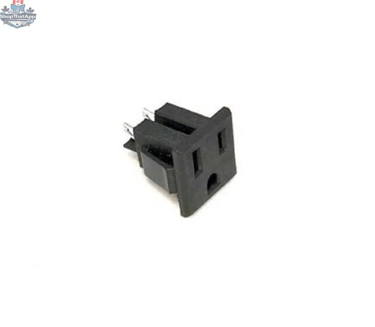 Replacement kettle plug socket outlet for popcorn machines by The Canada Popcorn Company, showing electrical component and wiring.