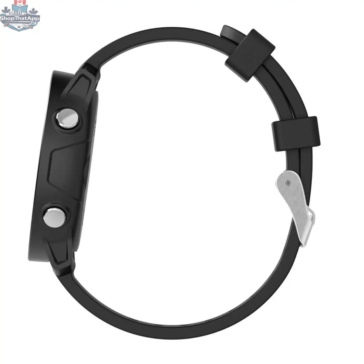 Black Shot Scope G4 golf watch with GPS tracking, featuring a digital display and sports band for accurate course distances.