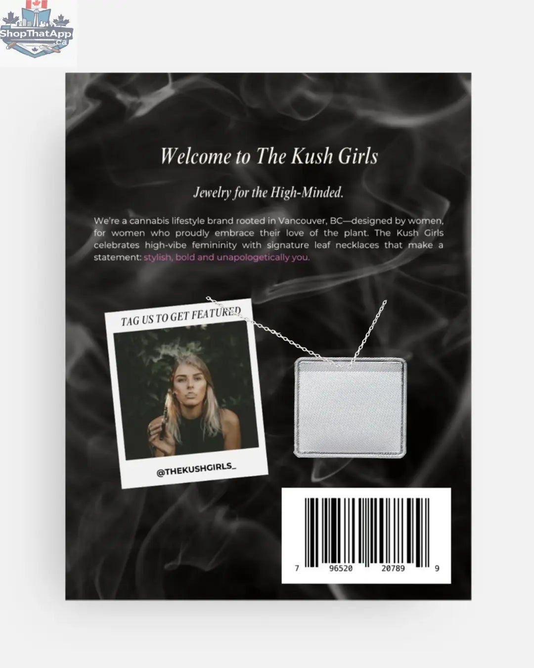 Silver cannabis leaf necklace featuring a detailed marijuana leaf pendant, stylish accessory by The Kush Girls.