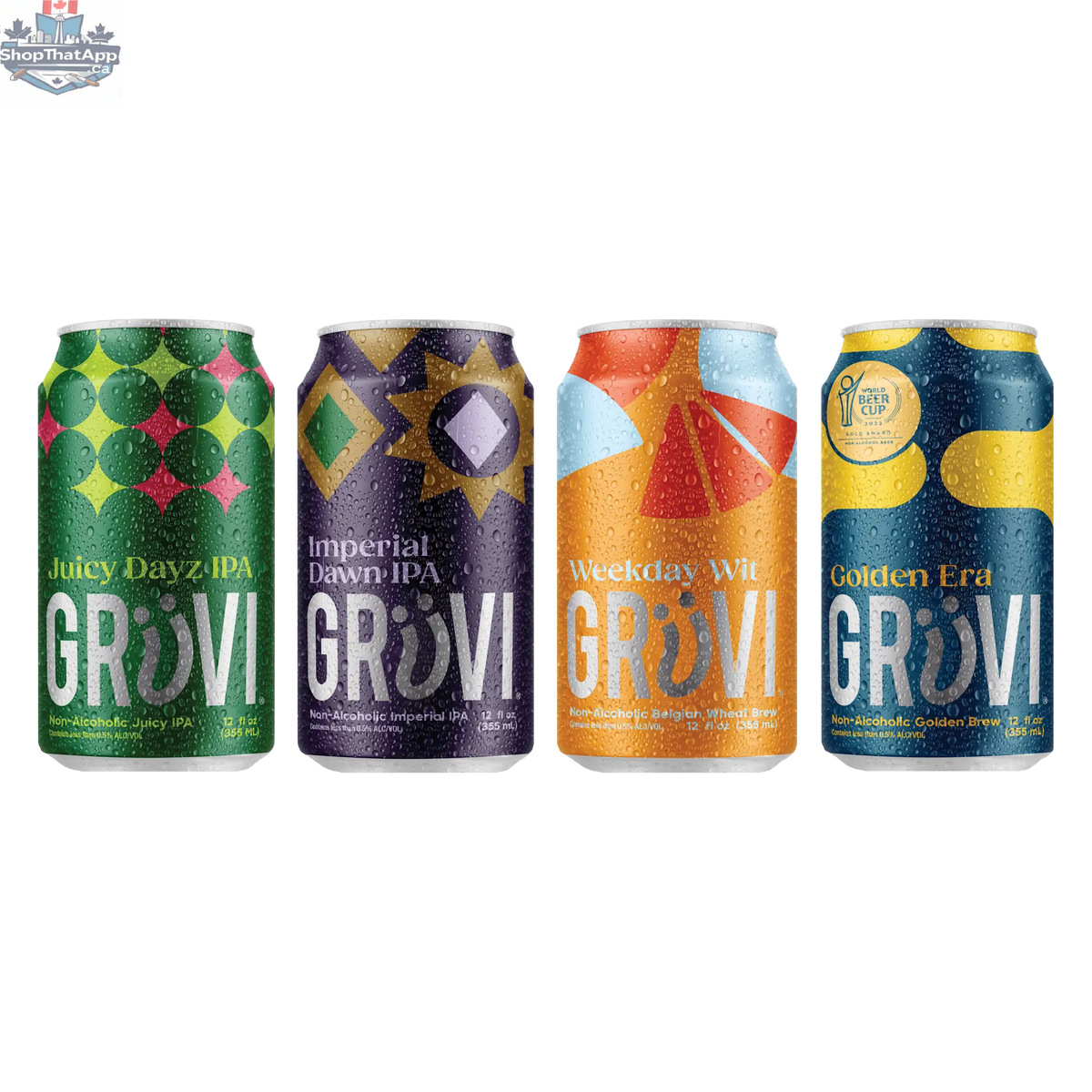 Grüvi Variety Pack - 12 Refreshing Non-Alcoholic Beverages - Shopthatapp.ca