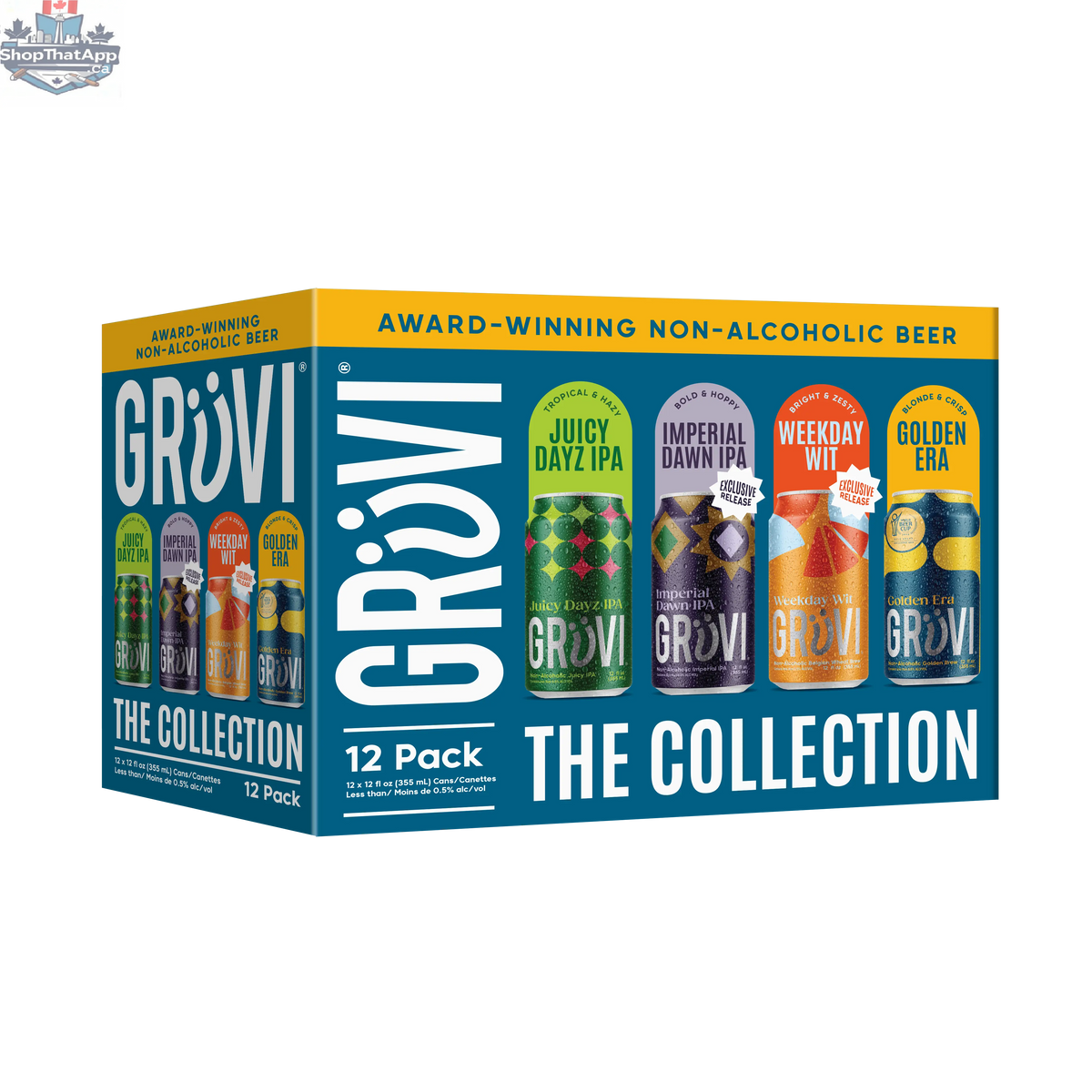 Grüvi Variety Pack - 12 Refreshing Non-Alcoholic Beverages - Shopthatapp.ca