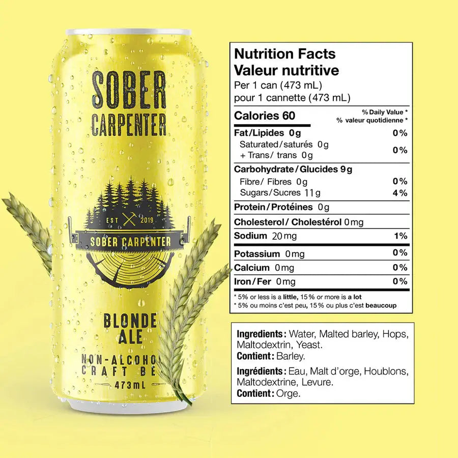 Sober Carpenter Blonde Beer - Refreshing Non-Alcoholic Craft Brew - Shopthatapp.ca