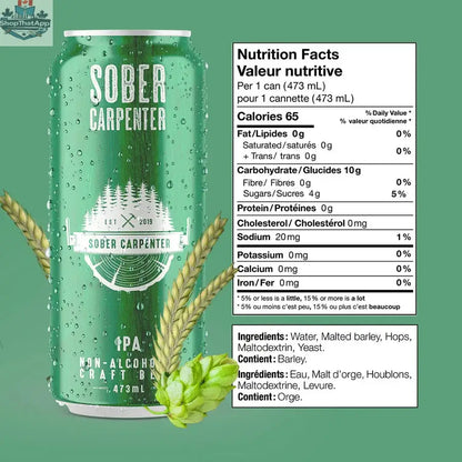 Sober Carpenter IPA - Refreshing Non-Alcoholic Craft Beer - Shopthatapp.ca