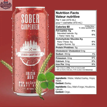 Sober Carpenter Irish Red Beer - Premium Non-Alcoholic Brew - Shopthatapp.ca