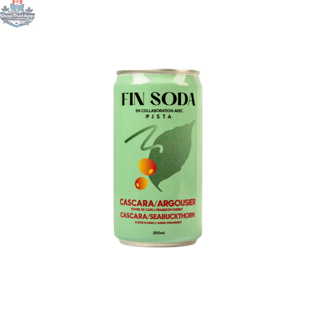 Fin Soda Cascara Seabuckthorn Strawberry - Refreshing Sparkling Drink - Shopthatapp.ca