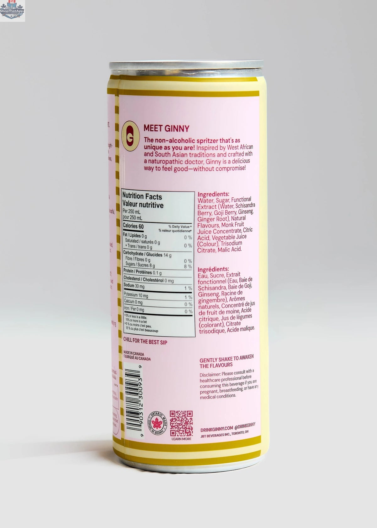Hibiscus Yuzu Ginger Ginny - Refreshing Botanical Spirit - Shopthatapp.ca