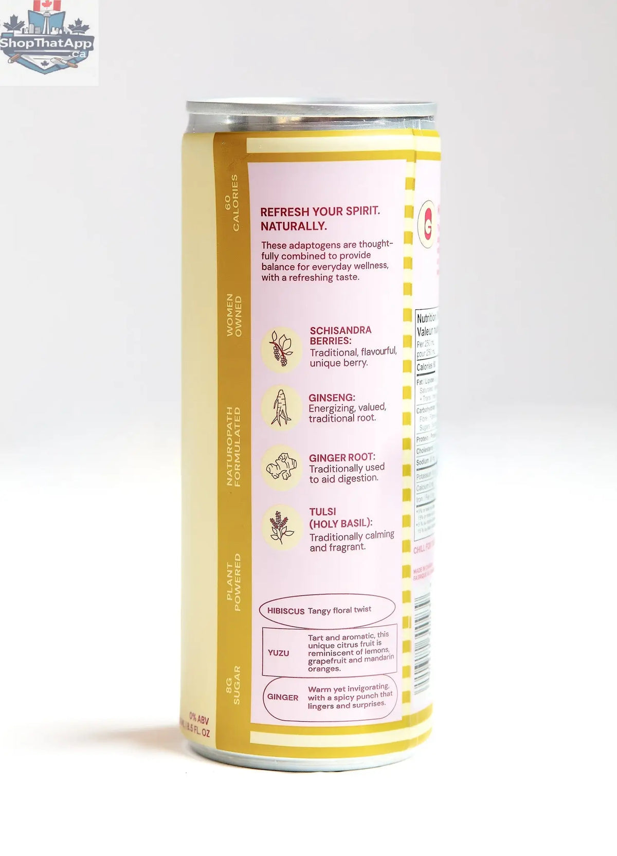 Hibiscus Yuzu Ginger Ginny - Refreshing Botanical Spirit - Shopthatapp.ca