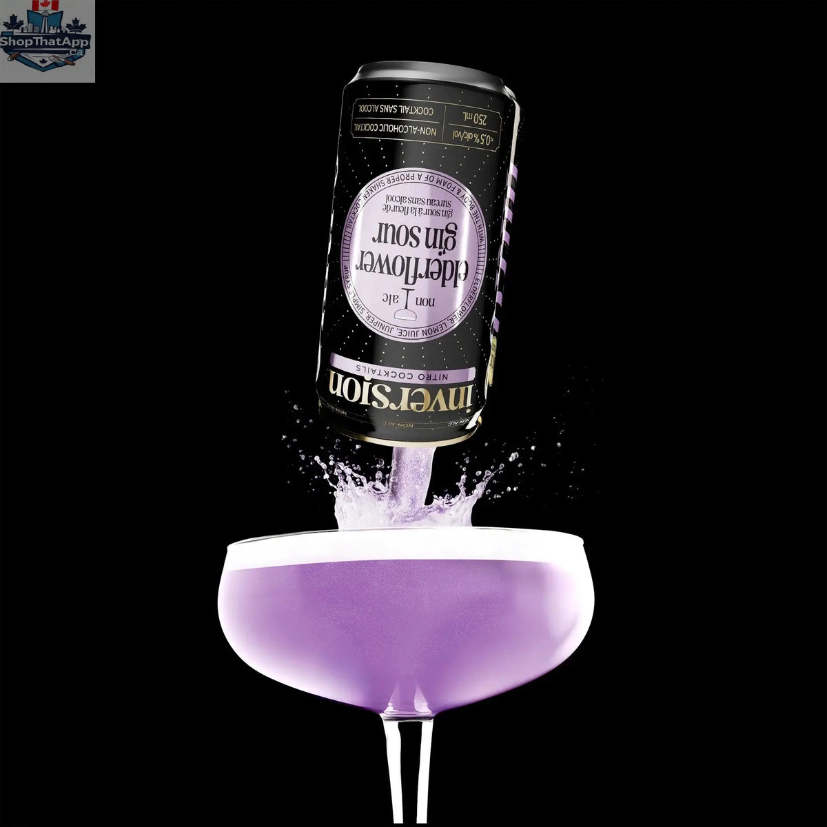 Inversion Nitro Cocktails - Transfusion Recovery Cocktail with Elderflower Gin Sour - Shopthatapp.ca