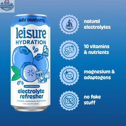 Leisure Hydration - Wild Blueberry Hydration Drink - Shopthatapp.ca