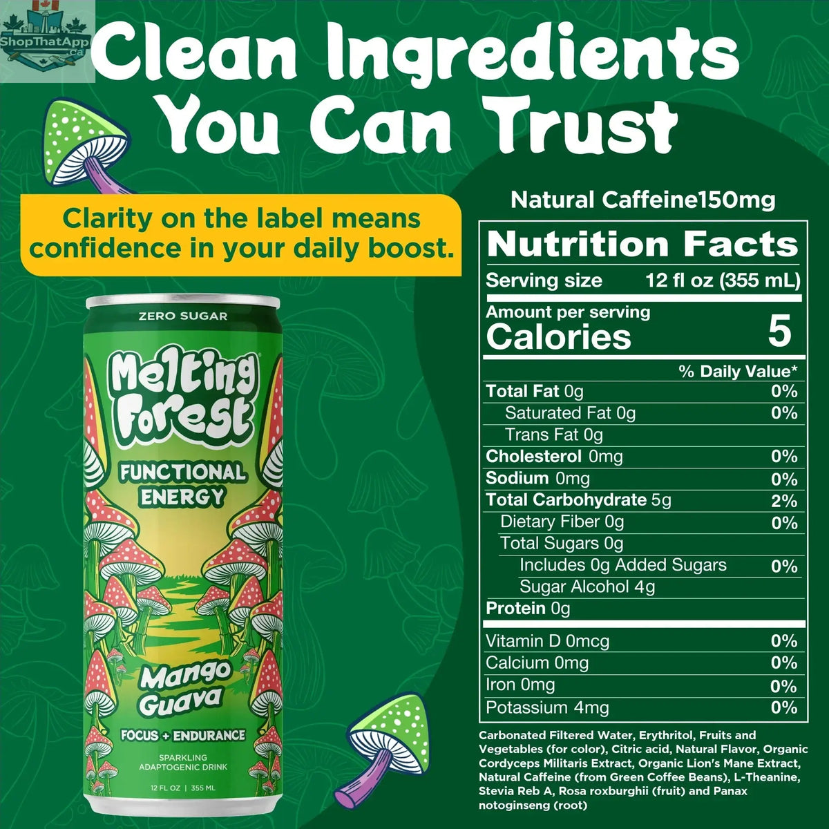 Melting Forest Energy Drink - Refreshing Mango Guava for an Invigorating Energy Boost - Shopthatapp.ca