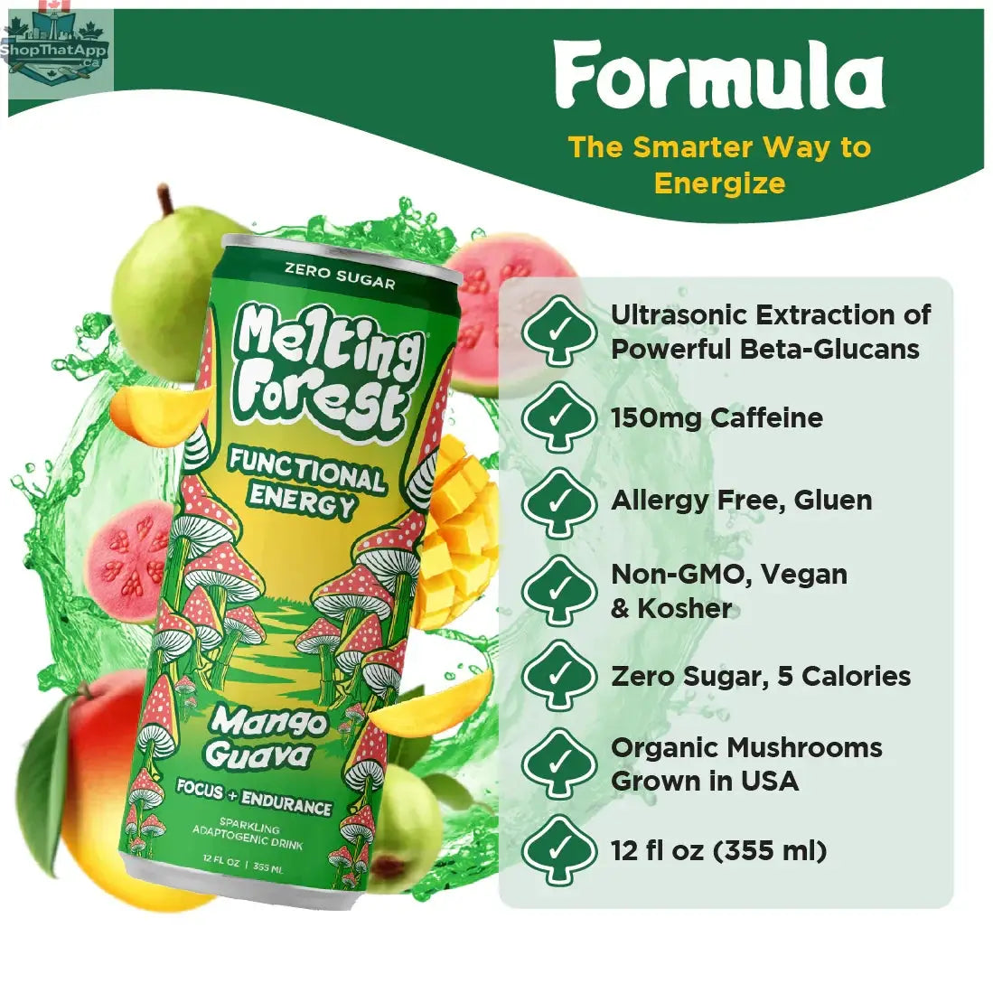 Melting Forest Energy Drink - Refreshing Mango Guava for an Invigorating Energy Boost - Shopthatapp.ca
