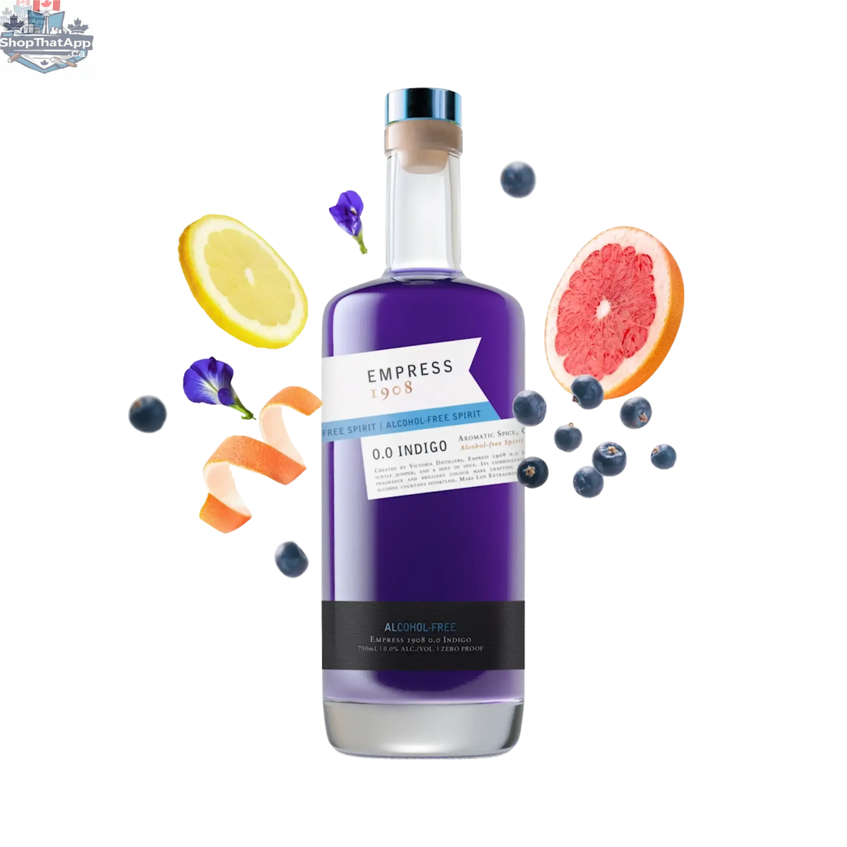 Empress 1908 Indigo Non-Alcoholic Drink - Refreshing Zero Proof Beverage - Shopthatapp.ca
