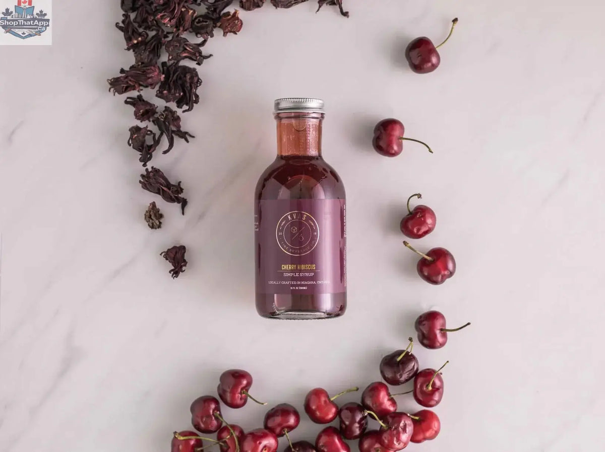 Kvas Cherry Hibiscus Simple Syrup - Premium Kvas Simple Syrup for Artisan Beverages - Shopthatapp.ca