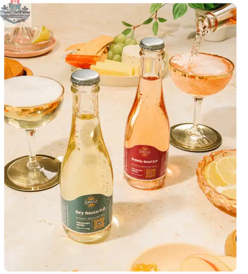 Grüvi Bubbly Rosé 2.0 - Sparkling Non-Alcoholic Wine - Shopthatapp.ca