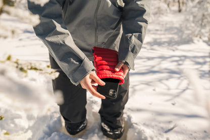 Hot Poc Eco Reusable Heat Pack and thermal phone case for outdoor protection, designed to keep phones warm and safe outdoors.