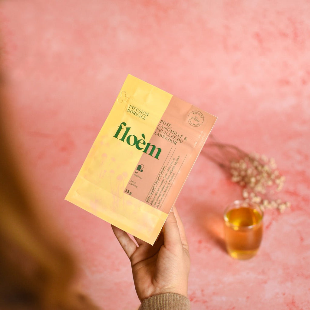 Tisane en sachets Rose, camomille & feuilles du Labrador - Shopthatapp.ca