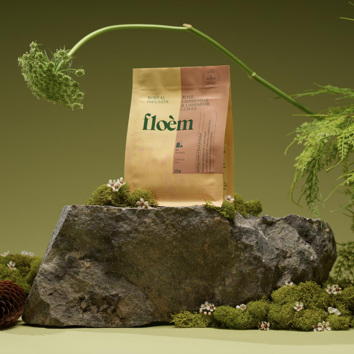 Tisane en sachets Rose, camomille & feuilles du Labrador - Shopthatapp.ca