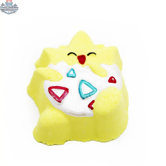 Togepi-themed Elemental Elixir bath bomb from The Bomb Bar Canada, featuring colorful packaging and a playful design.