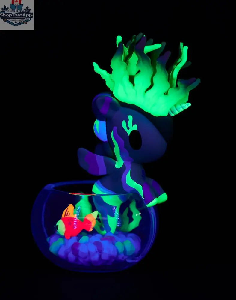 Colorful Neon Reef Mermicorno toy from tokidoki in a blind box, featuring vibrant, whimsical mermaid unicorn design.