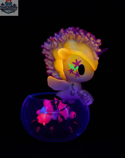 Neon Reef Mermicorno toy from tokidoki's Blind Box collection, featuring a colorful mermaid unicorn design.