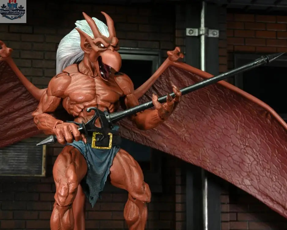 Toy Snowman Neca Gargoyles Brooklyn action figure from Disney's Gargoyles series, detailed collectible toy with sculpted features.