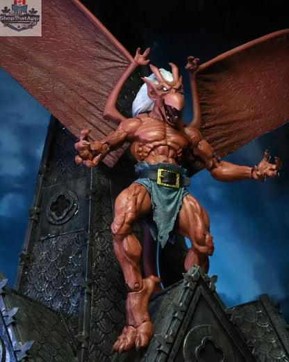 Toy Snowman Neca Gargoyles Brooklyn action figure from Disney's Gargoyles series, detailed collectible toy with wings and stone-like features.