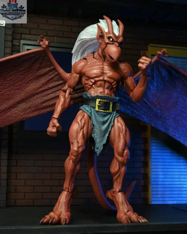 Toy Snowman Neca Gargoyles Brooklyn action figure from Disney's Gargoyles series, detailed collectible toy with wings and stone-like texture.