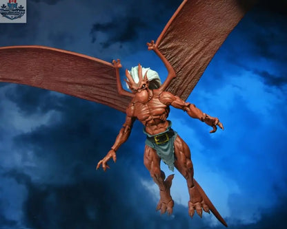 Toy Snowman Neca Gargoyles Brooklyn action figure from Disney's Gargoyles series, detailed collectible toy with wings and stone-like features.