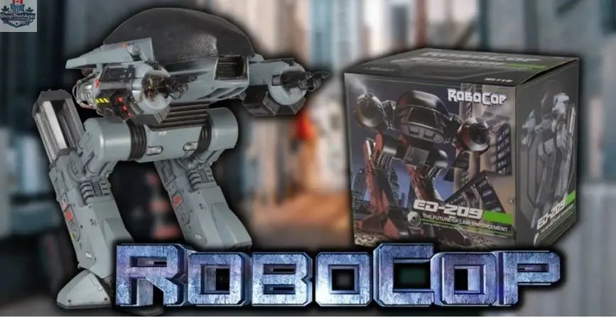Toy Snowman RoboCop ED-209 action figure with sound, detailed deluxe edition toy from Neca featuring realistic design.