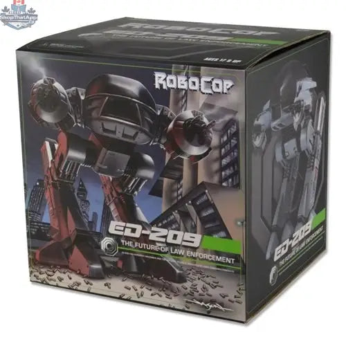 Toy Snowman RoboCop ED-209 action figure with sound, detailed military robot toy from Neca's Deluxe Edition, collectible action figure.