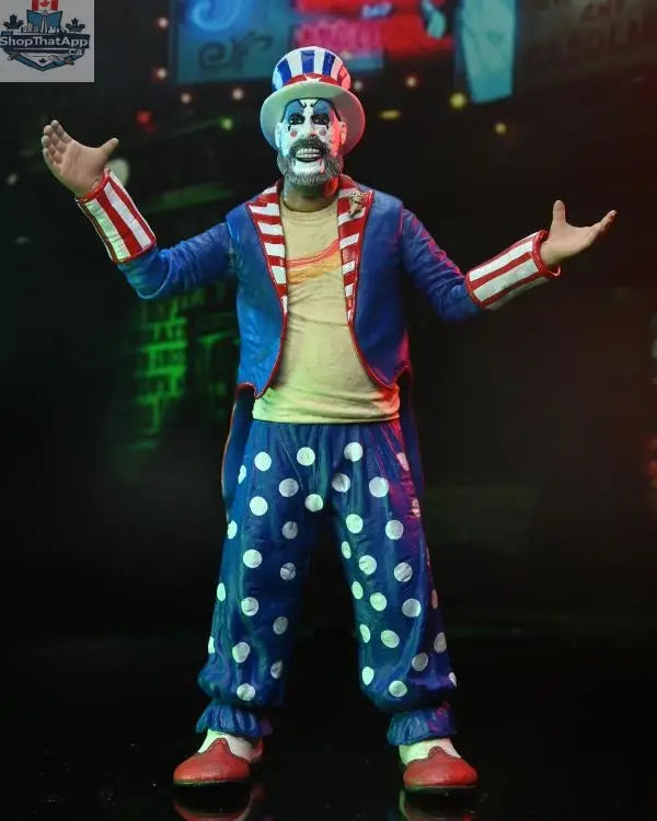 Toy Snowman House of 1000 Corpses Spaulding action figure in 20th Anniversary Edition, detailed collectible toy with costume and accessories.