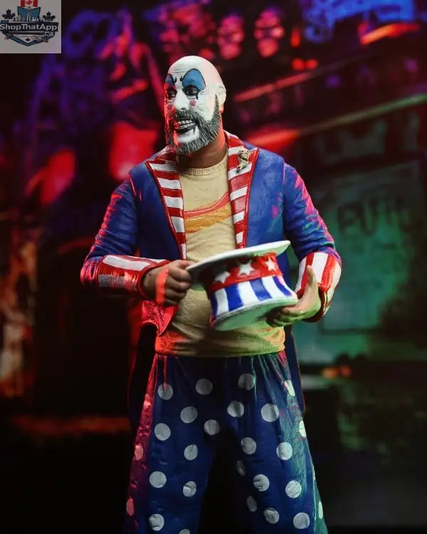 Toy Snowman House of 1000 Corpses Spaulding action figure in 20th Anniversary Edition, detailed collectible toy with costume and accessories.