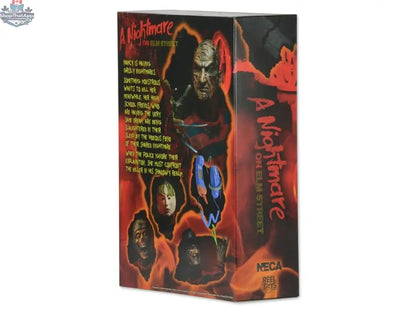 Toy Snowman Freddy Krueger action figure from A Nightmare On Elm Street, detailed collectible toy with iconic sweater and glove.