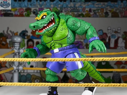 Teenage Mutant Ninja Turtles Leatherhead action figure from Toy Snowman, showcasing detailed features from Archie Comics.