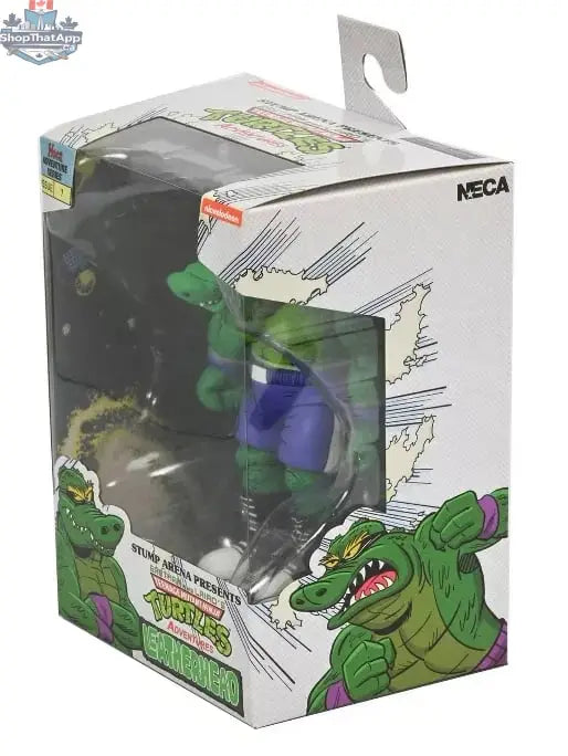 Teenage Mutant Ninja Turtles Leatherhead action figure by Toy Snowman, from Archie Comics, in a wrestling stance with detailed sculpting.