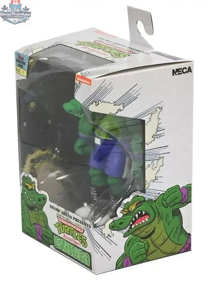 Teenage Mutant Ninja Turtles Leatherhead action figure by Toy Snowman, from Archie Comics, in a wrestling stance with detailed sculpting.