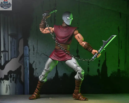 Teenage Mutant Ninja Turtles Foot Ninja action figure in classic colors, Toy Snowman collectible toy from Mirage Comics series.