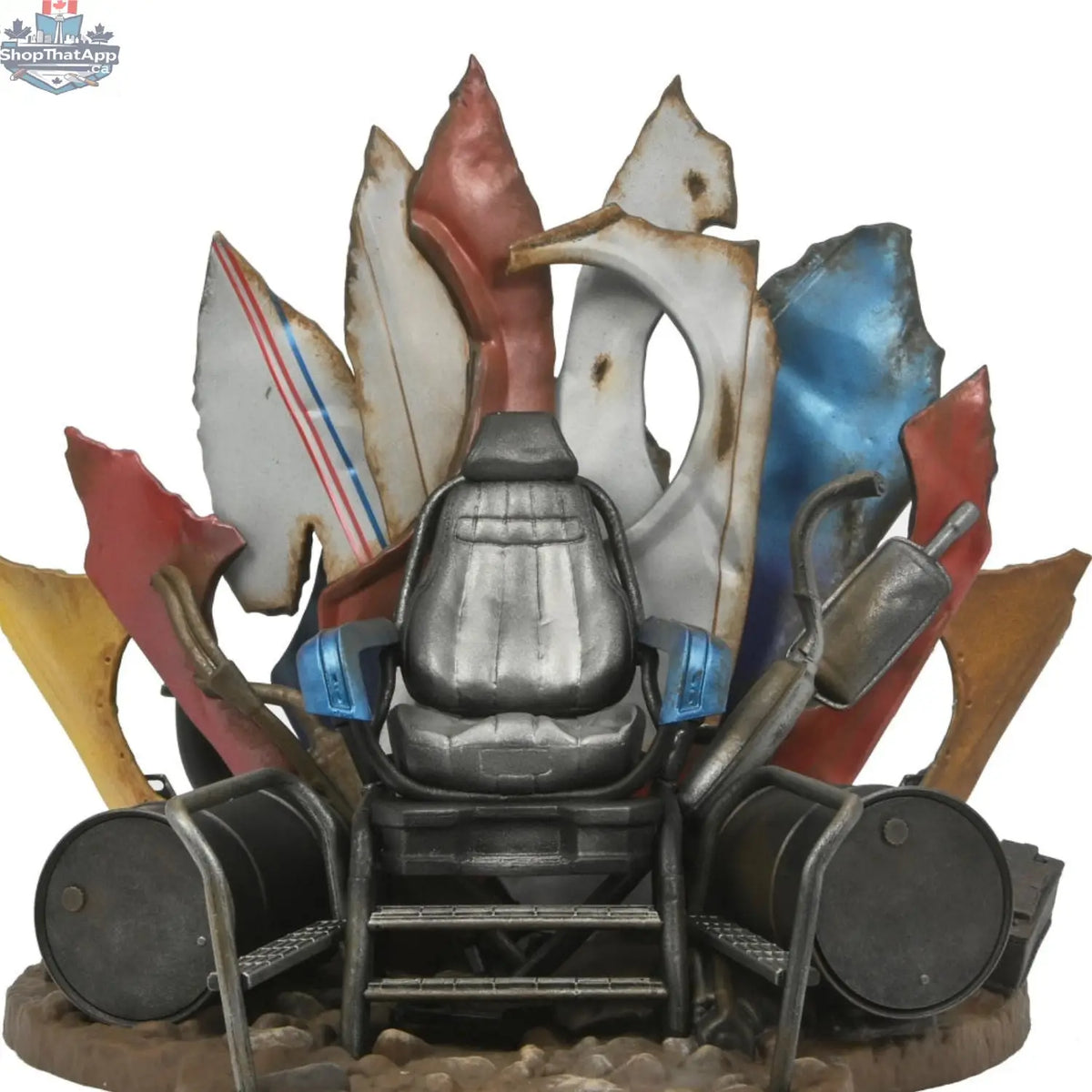 Toy Snowman Teenage Mutant Ninja Turtles II Shredder's Throne Tatsu action figure collectible, detailed toy with throne display.