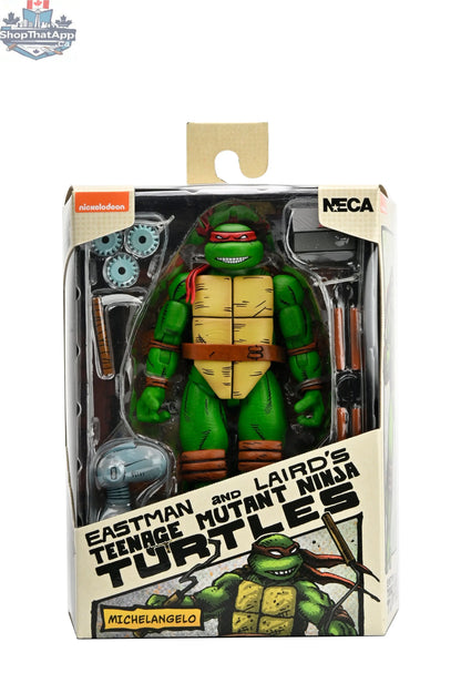 7-inch Teenage Mutant Ninja Turtles Michelangelo action figure by Toy Snowman, detailed collectible toy from Mirage Comics.