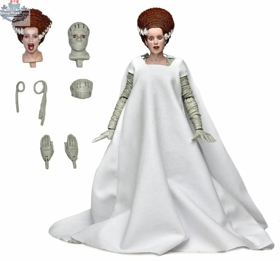 Colorful Bride of Frankenstein action figure from Universal Monsters Ultimate collection by Toy Snowman, detailed collectible toy.