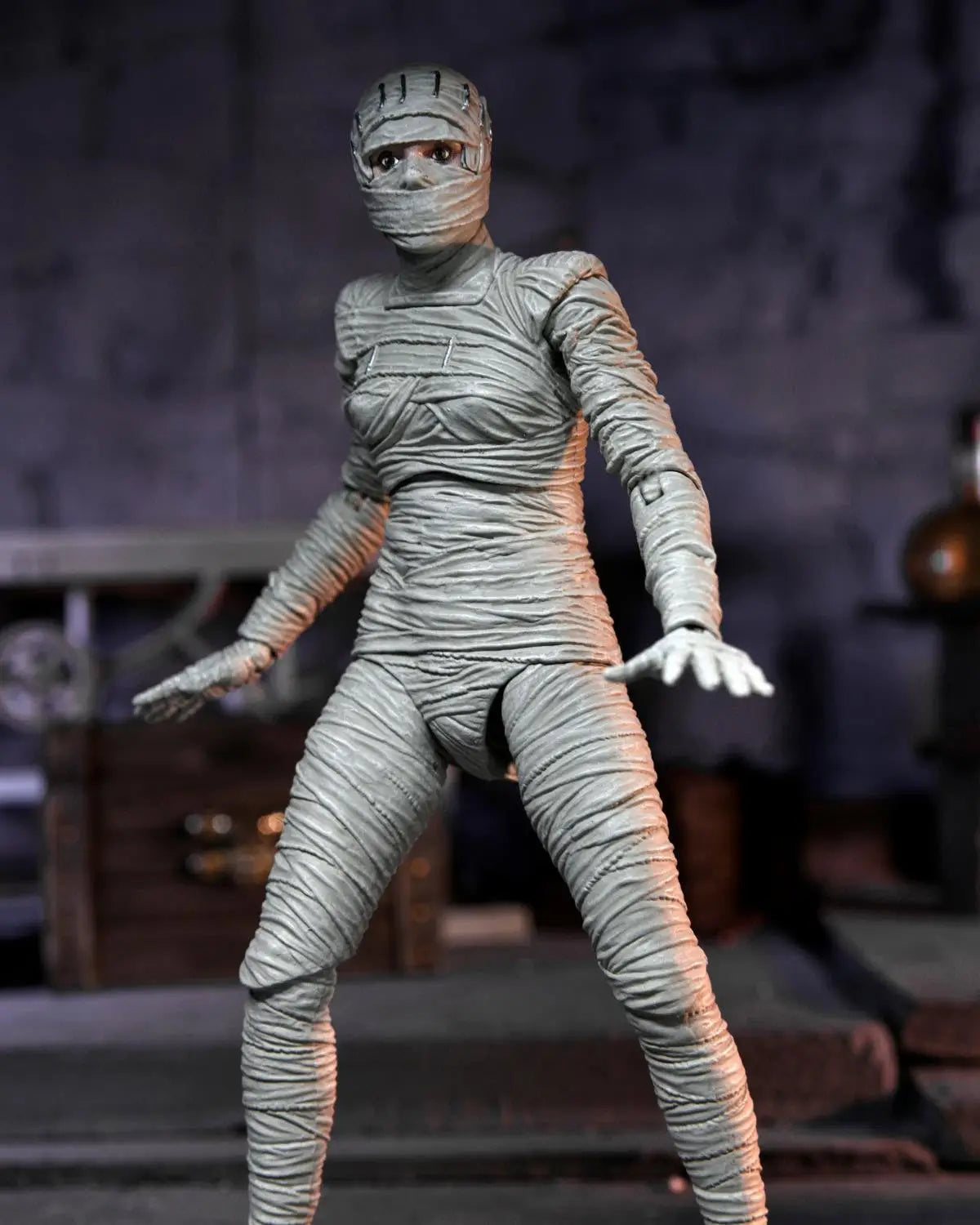Colorful Bride of Frankenstein action figure from Universal Monsters collectible series by Toy Snowman, showcasing detailed features.