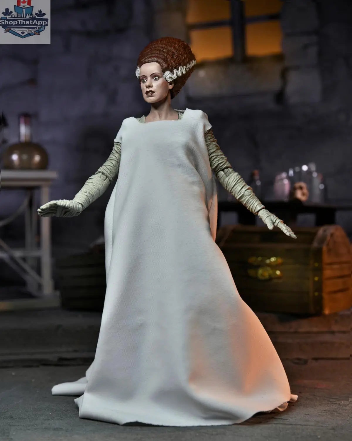 Colorful Bride of Frankenstein action figure from Universal Monsters collection by Toy Snowman, detailed collectible toy in vibrant colors.