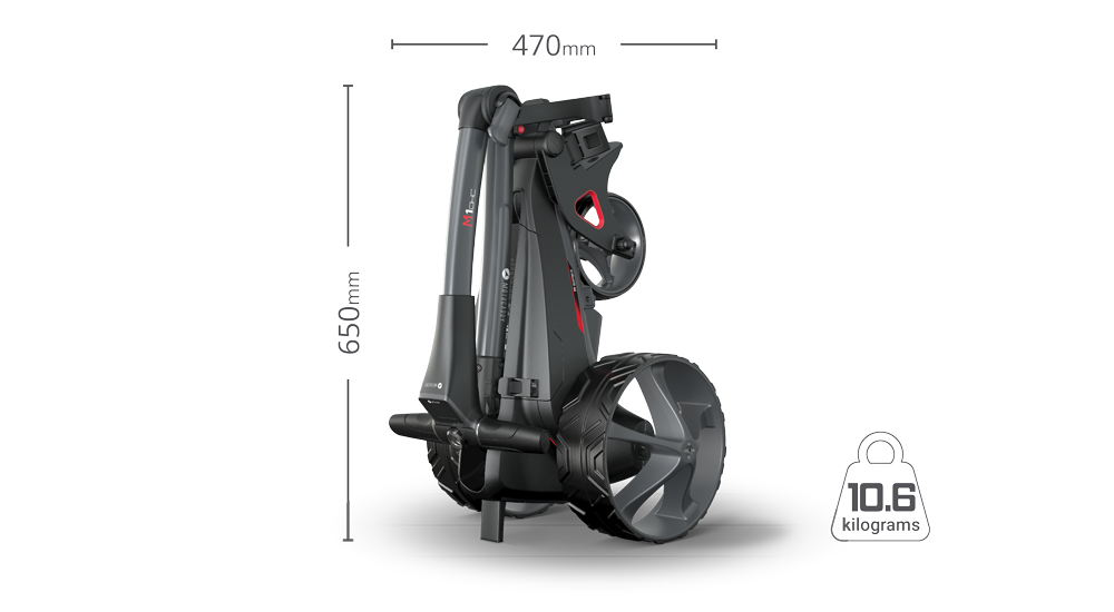 Motocaddy M1 DHC Electric Trolley – Compact Fold, Downhill Control, All‑Terrain Tyres & Electronic Parking Brake - Shopthatapp.ca