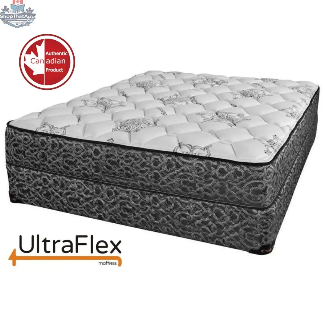 UltraFlex® DESIRE hybrid mattress with innerspring, foam encased edges, eco-friendly materials, showcasing plush surface and supportive structure.