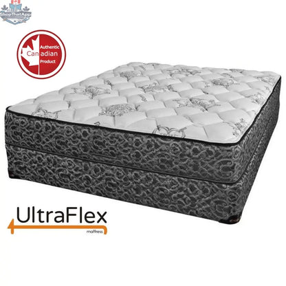 UltraFlex® DESIRE hybrid mattress with innerspring, foam encased edges, eco-friendly materials, showcasing plush surface and supportive structure.