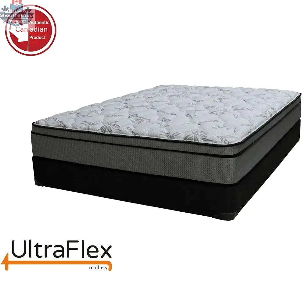 UltraFlex® Dynasty Mattress set featuring firm orthopedic support, natural eco-friendly foam, and high-density construction in Canada.