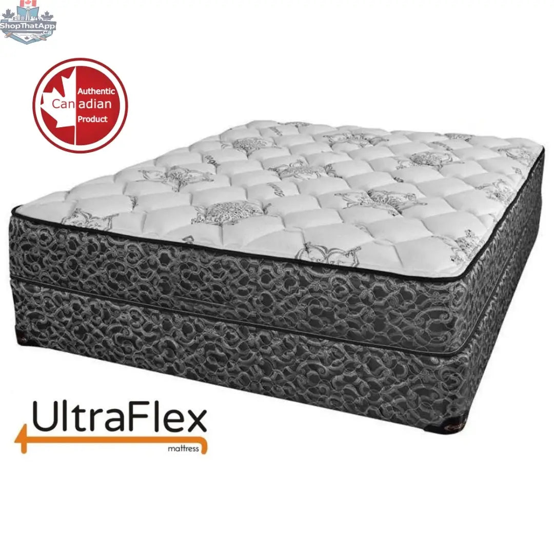 UltraFlex ESSENCE mattress with orthopaedic innerspring and foam encased, eco-friendly hybrid design, made in Canada.